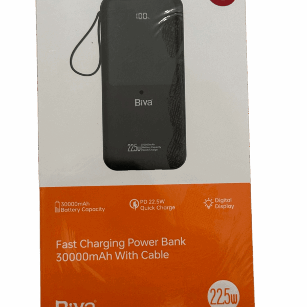 Power Bank (Batterie externe) Biva 30000 mAh  Avec Cable
